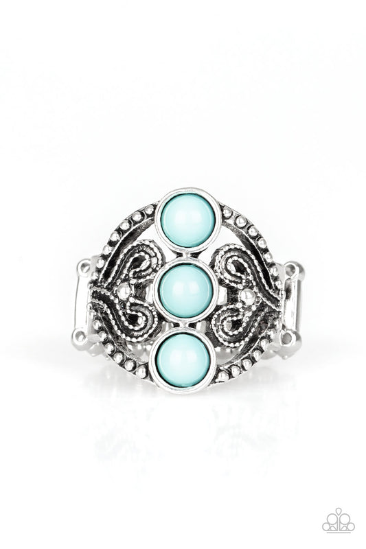 Paparazzi Ring ~ Triple Whammy - Blue Ring