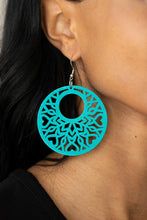 Load image into Gallery viewer, Paparazzi Tropical Reef Blue bohemian style wooden Earring. Get Free Shipping! #P5SE-BLXX-292XX
