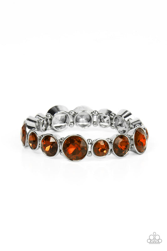 Paparazzi Twinkling Tease - Brown Bracelet | Stretchy | Get Free Shipping! #P9RE-BNXX-167XX