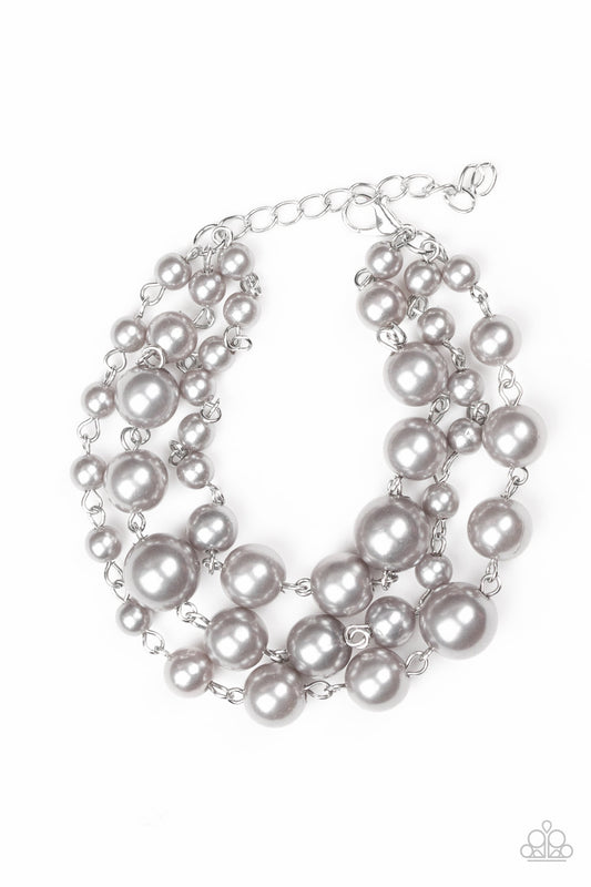Until The End Of TIMELESS - Silver Pearl Bracelet Paparazzi