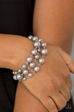 Until The End Of TIMELESS - Silver Pearl Bracelet Paparazzi