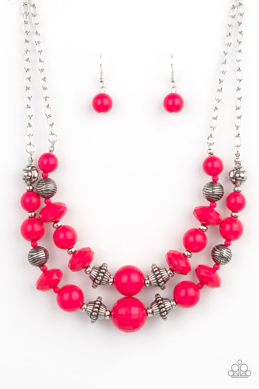 Upscale Chic Pink Necklace Paparazzi Accessories $5 Jewelry. #P2ST-PKXX-088XX