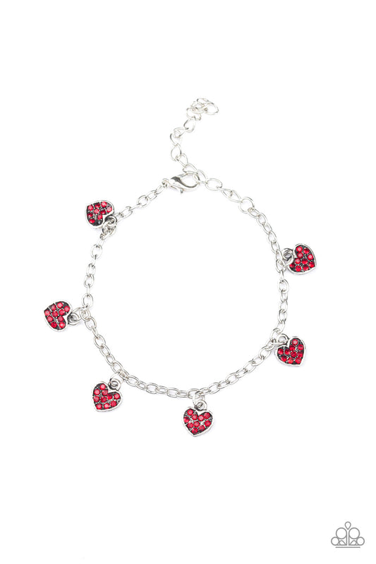 Valentine Vibes Red Bracelet Paparazzi Accessories. #P9RE-RDXX-112XX. Red Heart Charm bracelets. Subscribe and Save