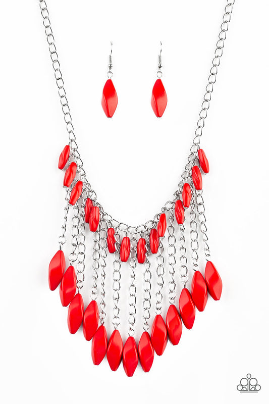 Paparazzi Venturous Vibes - Red Necklace