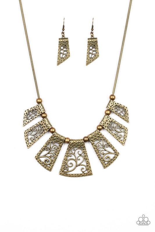 Paparazzi Necklace ~ Vintage Vineyard - Brass Necklace Paparazzi