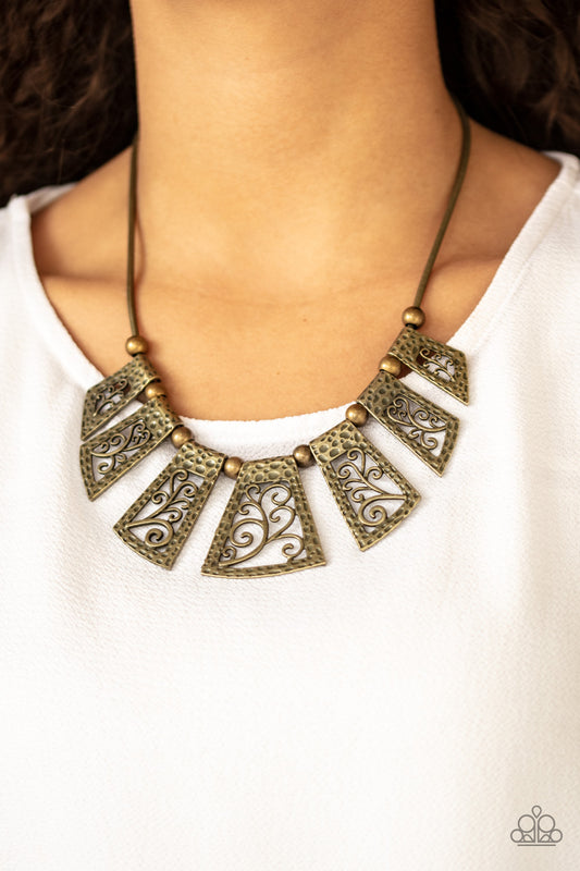 Paparazzi Necklace ~ Vintage Vineyard - Brass