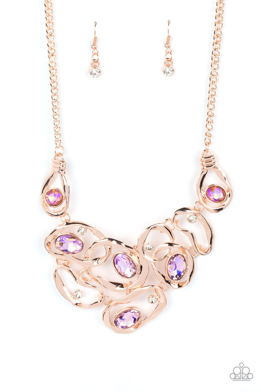 Warp Speed Rose Gold $5 Necklace Paparazzi Accessories
