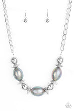 Load image into Gallery viewer, Paparazzi Welcome To The Big Leagues Silver Necklace.  #P2RE-SVXX-370UR. Iridescent Jewelry
