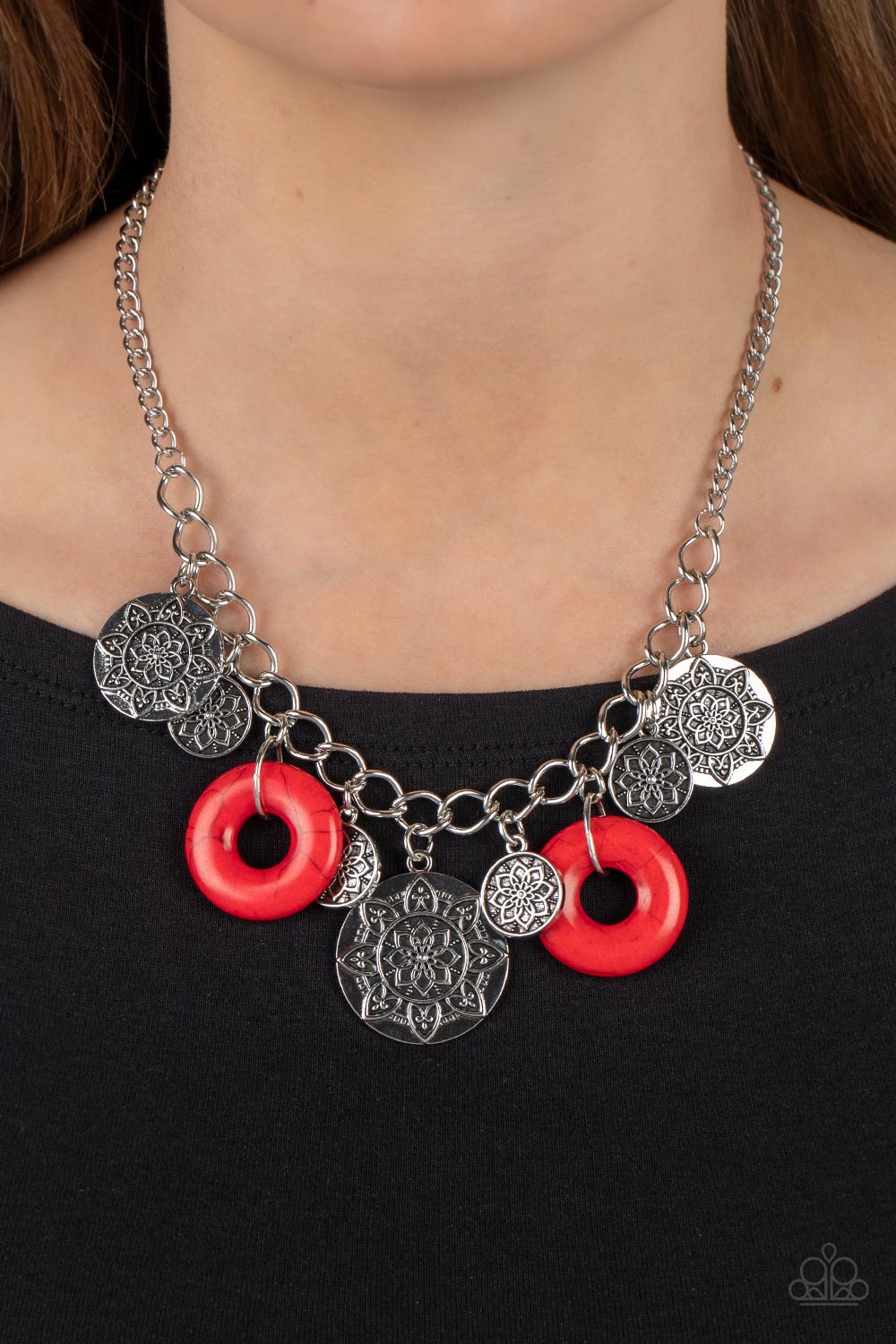 Paparazzi Western Zen Red Necklace. #P2ST-RDXX-112XX. Subscribe & Save.