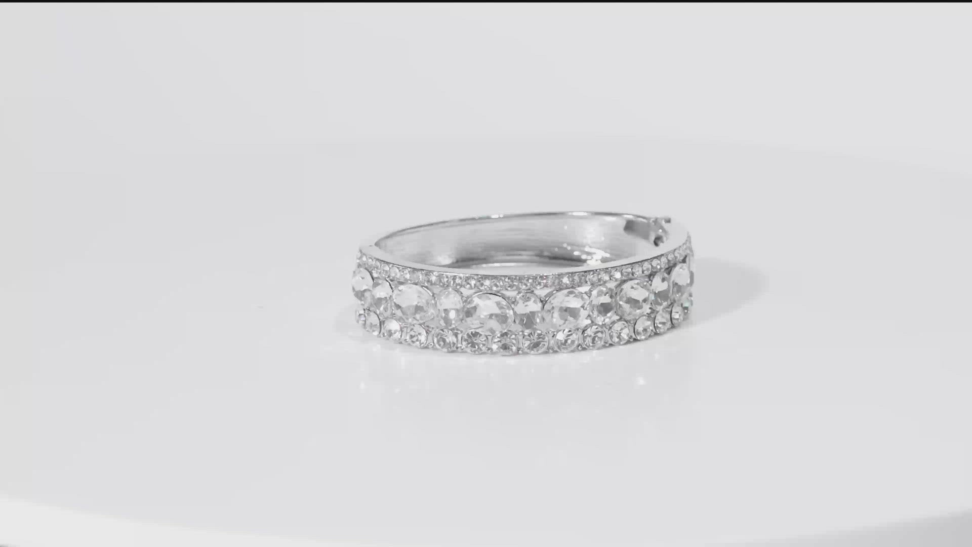 Paparazzi Mega Megawatt White Bracelet Life of the Party Accessories. Hinged Closure Bracelet