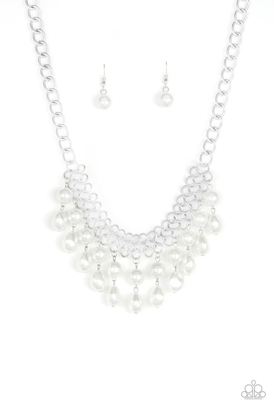 5th Avenue Fleek - White Necklace Paparazzi - Pearl Necklace