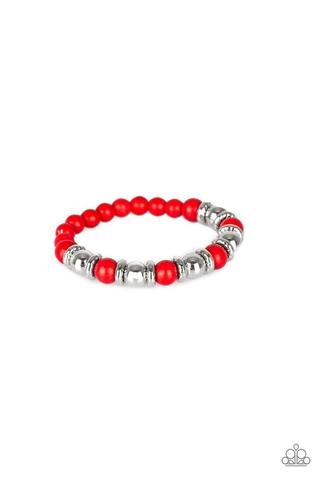 Across The Mesa Red Bracelet Paparazzi Accessories. Free Shipping!  #P9SE-RDXX-151XX