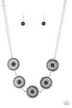 Load image into Gallery viewer, Me-dallions, Myself, and I - Purple Floral Necklace Paparazzi Accessories. #P2ST-PRXX-021XX.
