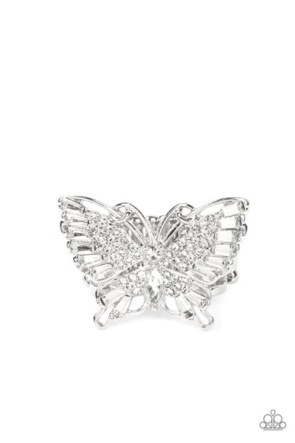 Paparazzi Fearless Flutter Multi Iridescent Butterfly Ring June 2022 Life of the Party