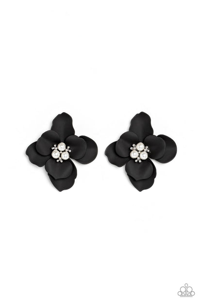 Jovial Jasmine Black $8 Earring Paparazzi Accessories. #P5PO-BKXX-216XX. Get free shipping