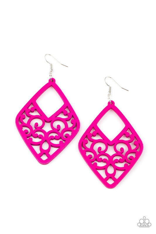 Paparazzi VINE For The Taking - Pink Earring $5 Jewelry online at AainaasTreasureBox